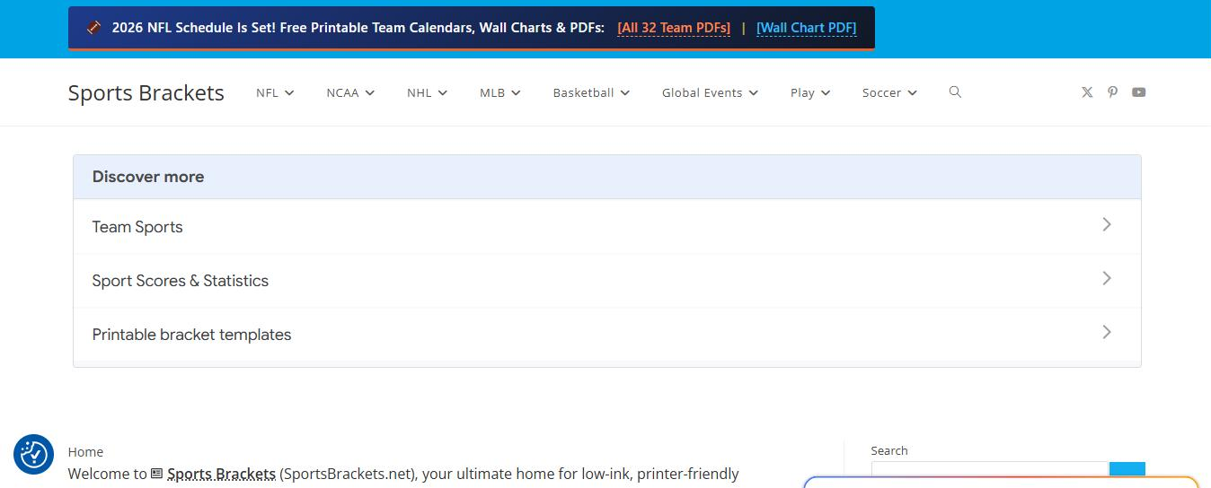 SportsBrackets.net website by Keelmark Digital